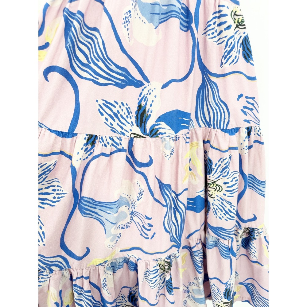 Anthropologie Sarah Gordon for Maeve Pink Blue Floral Halter Maxi Dress Size 8 - Picture 8 of 14